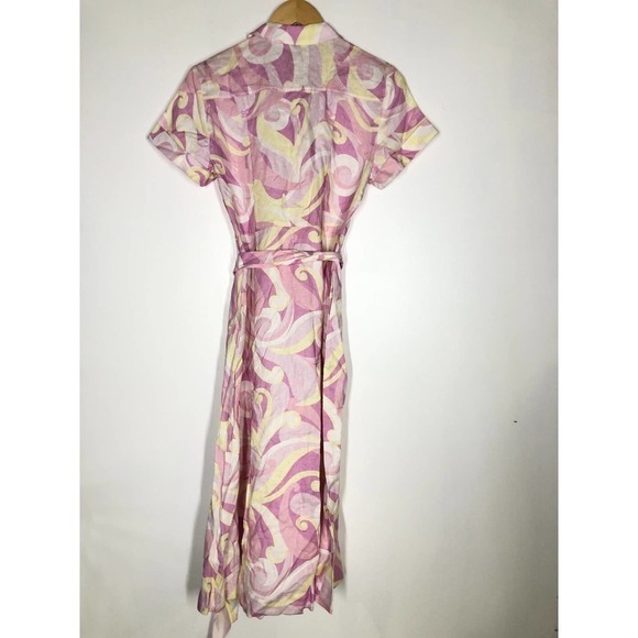 Hill House The Lily Dress Short Sleeves Linen Pink XS NWT - Picture 5 of 11